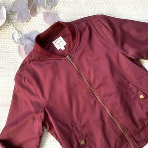 Urban outfitters burgundy bomber jacket H-010